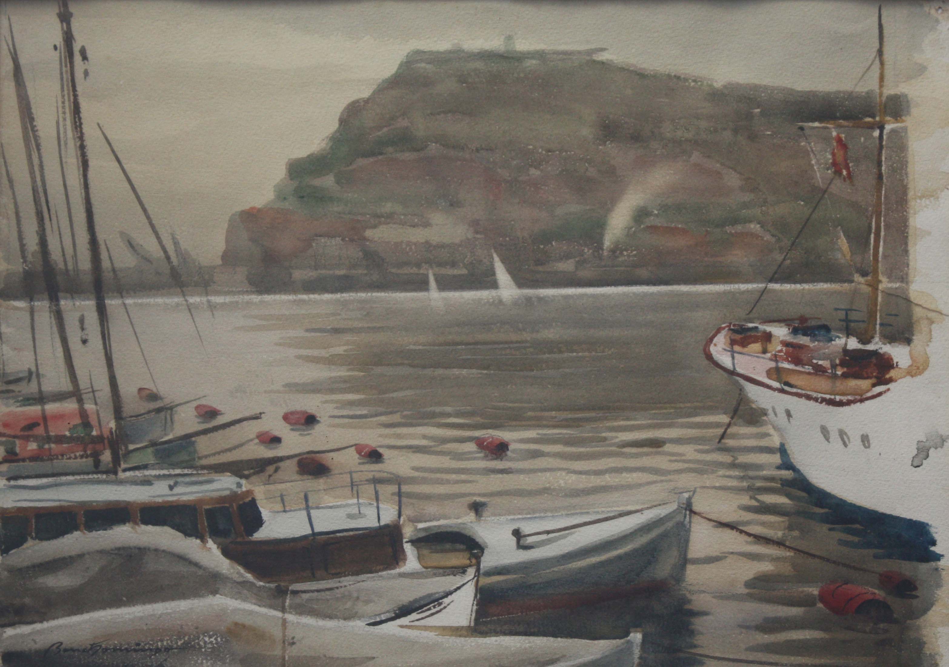 Barcos com terra ao fundo, 1940